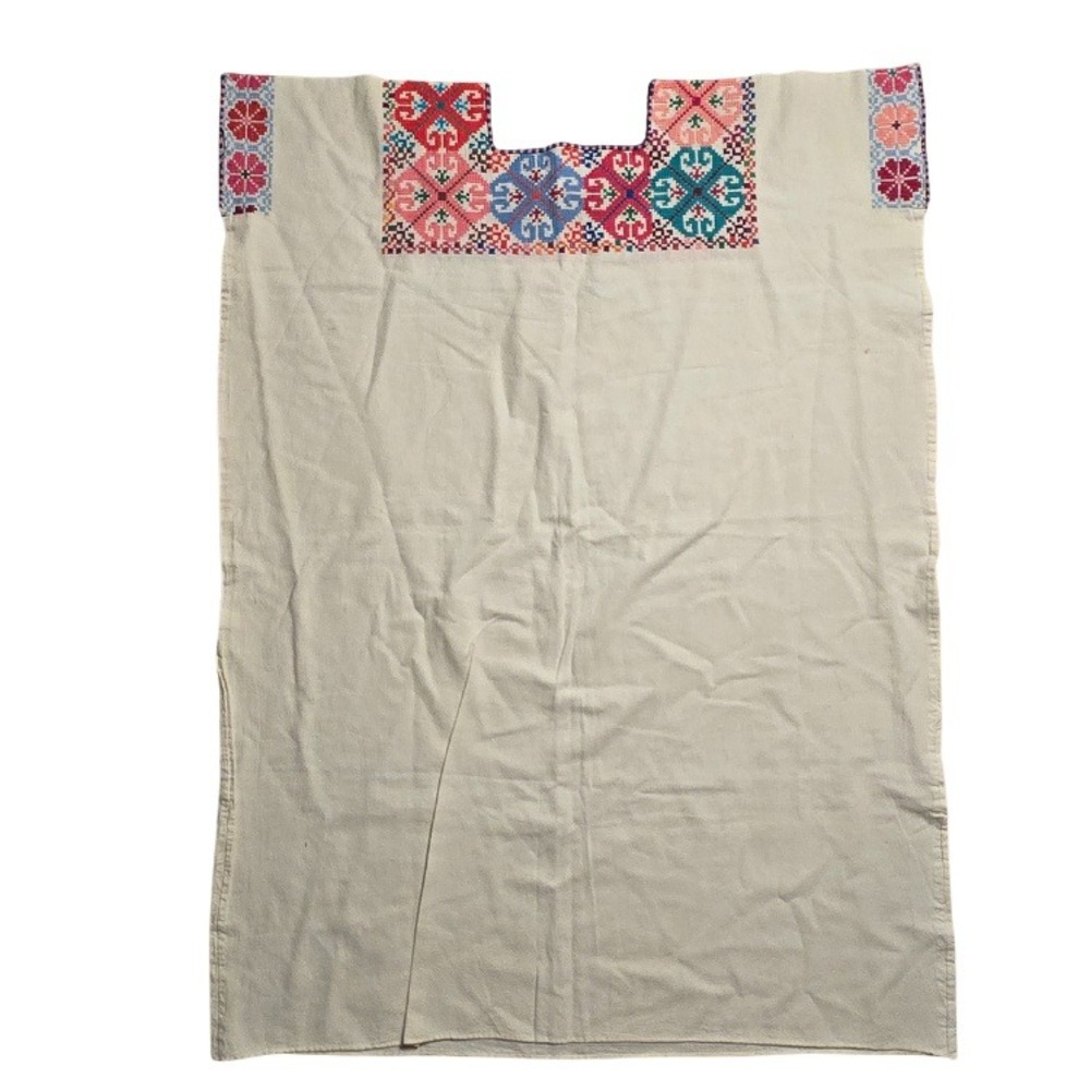 Jolum Mayaetik or Women Who Weave‎ Embroidered & Woven Cotton Huipil Dress Boho